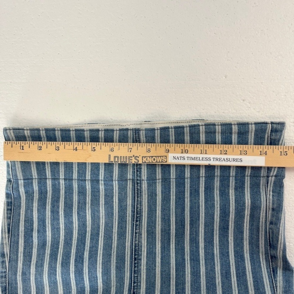 Show Me Your Mumu Berkley Bells‎ Flared Bell Bottom Jeans Sz Large Blue Striped - Picture 5 of 9